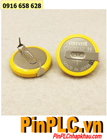 Maxell CR2032H (2 chân thép ngang), Pin 3v lithium Maxell CR2032H chính hãng /Xuất xứ Indonesia